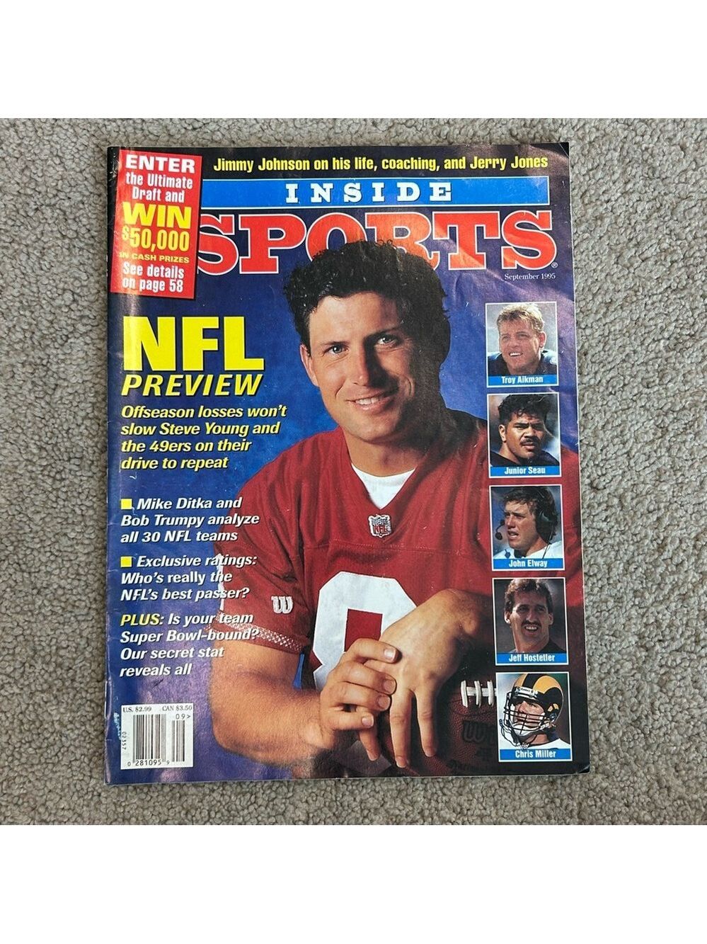vintage September 1995 Inside Sports magazine featuring Steve Young collectible